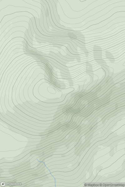 Thumbnail image for Sgurr Mhurlagain showing contour plot for surrounding peak