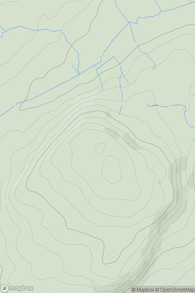 Thumbnail image for Bryn Castell-gwrychion showing contour plot for surrounding peak