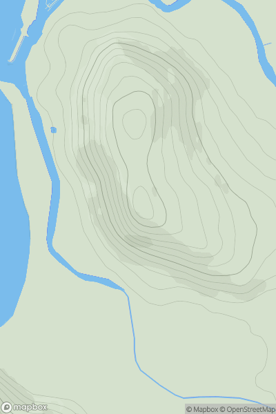 Thumbnail image for Pendinas showing contour plot for surrounding peak