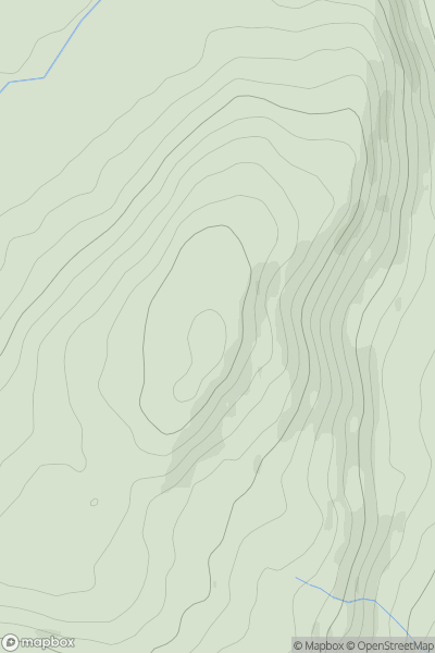 Thumbnail image for Mynydd Gelliwastad showing contour plot for surrounding peak