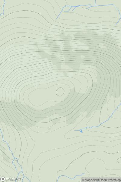 Thumbnail image for Yeavering Bell showing contour plot for surrounding peak