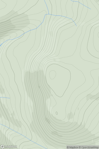 Thumbnail image for Meallan Liath Beag South Top showing contour plot for surrounding peak