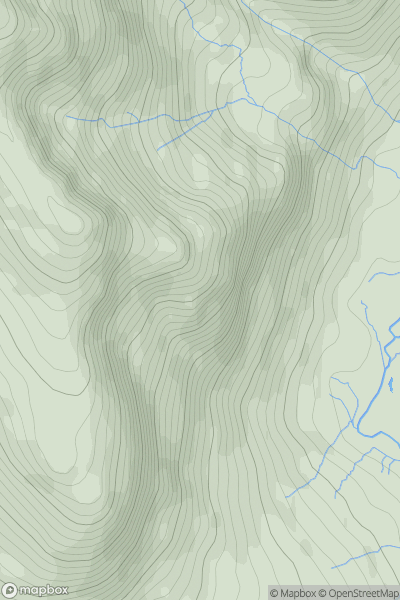 Thumbnail image for Cam Spout Crag showing contour plot for surrounding peak