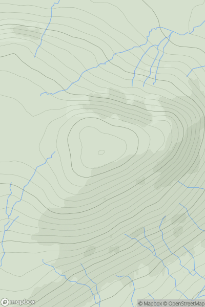 Thumbnail image for Meall Bhanbhaidh (Meall Bhanabhie) showing contour plot for surrounding peak