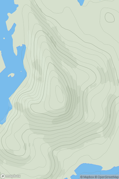 Thumbnail image for Sgurr na Dubh-chreige showing contour plot for surrounding peak