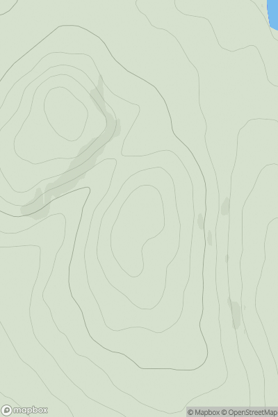 Thumbnail image for Creag na Moine Moire South Top showing contour plot for surrounding peak
