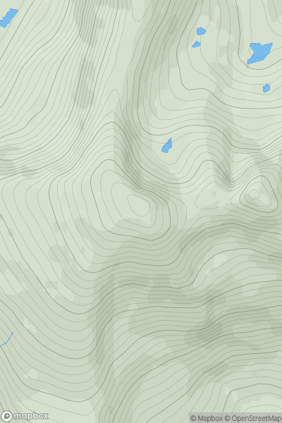 Thumbnail image for Sgurr nan Ceathreamhnan West Top showing contour plot for surrounding peak