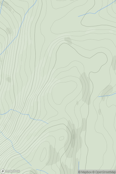 Thumbnail image for Cruach Tairbeirt North Top showing contour plot for surrounding peak