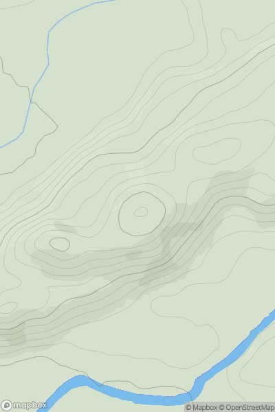 Thumbnail image for Creag na Gaoith showing contour plot for surrounding peak