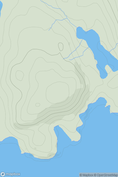 Thumbnail image for Teac a' Mhinisteir showing contour plot for surrounding peak