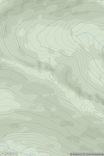Thumbnail image for Ciste Dhubh East Top showing contour plot for surrounding peak