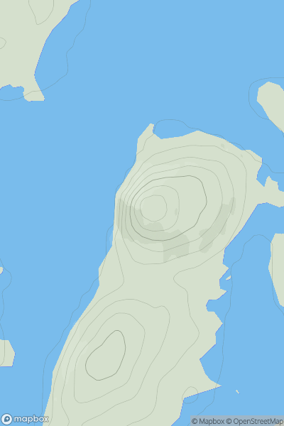 Thumbnail image for Tom nan Clag showing contour plot for surrounding peak