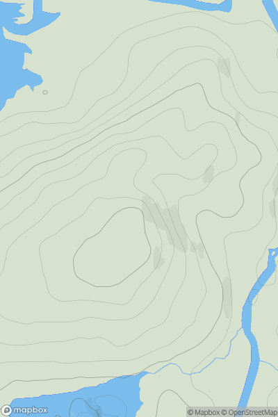 Thumbnail image for Creag na Rongais showing contour plot for surrounding peak