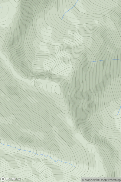 Thumbnail image for Sgurr nan Saighead showing contour plot for surrounding peak