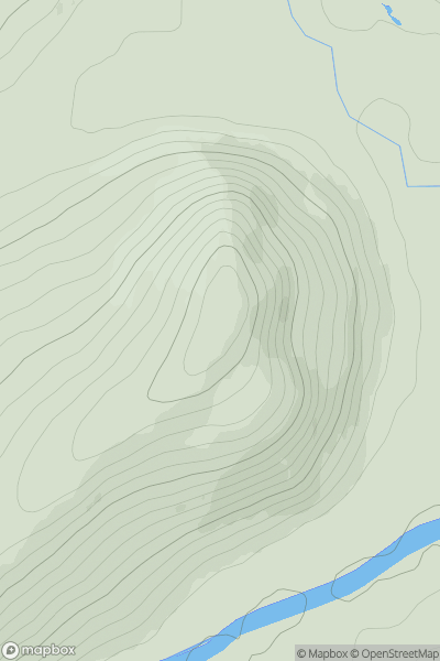 Thumbnail image for Creag na Spaine showing contour plot for surrounding peak