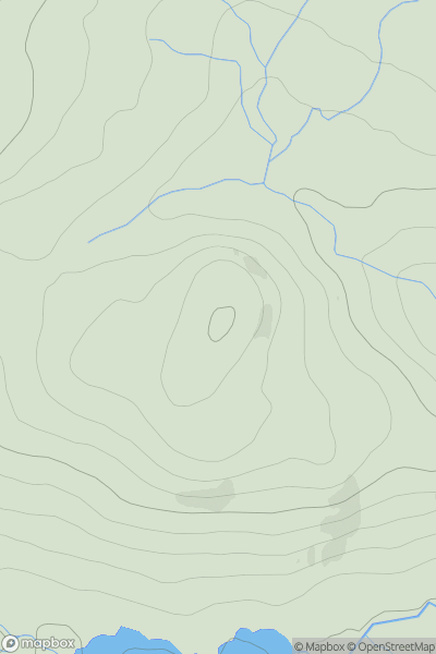 Thumbnail image for Meall Clach a' Cheannaich showing contour plot for surrounding peak