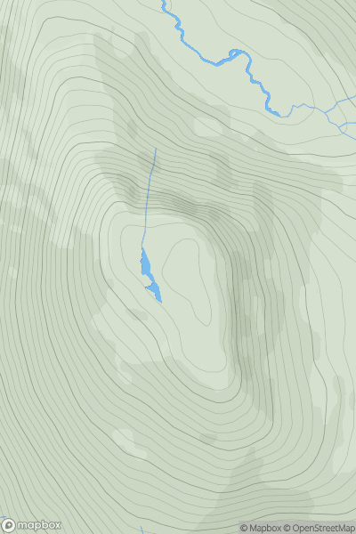 Thumbnail image for Sgurr Gaorsaic showing contour plot for surrounding peak