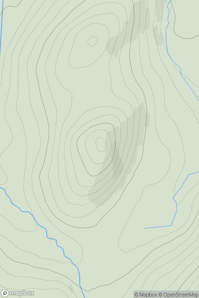Thumbnail image for Cairn Poullachie showing contour plot for surrounding peak