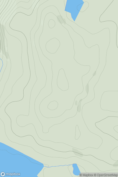 Thumbnail image for Creag Mhor West Top showing contour plot for surrounding peak