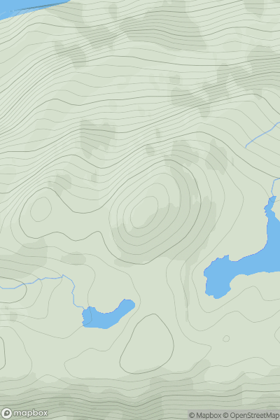 Thumbnail image for Beinn a' Mheadhain (Beinn a' Mheadhoin) showing contour plot for surrounding peak