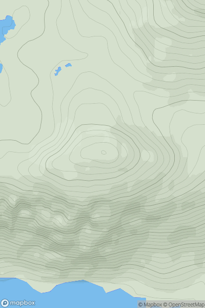 Thumbnail image for Sgurr na Plaide showing contour plot for surrounding peak
