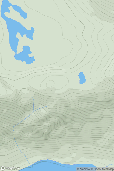 Thumbnail image for Creag an Taghainn showing contour plot for surrounding peak