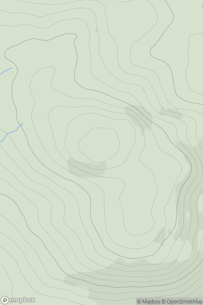 Thumbnail image for Druim na h-Achlaise East Top showing contour plot for surrounding peak