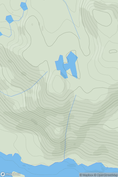 Thumbnail image for Cnoc an Duin showing contour plot for surrounding peak
