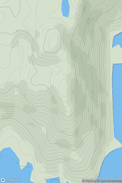 Thumbnail image for Cruach an Aonaich South Top showing contour plot for surrounding peak