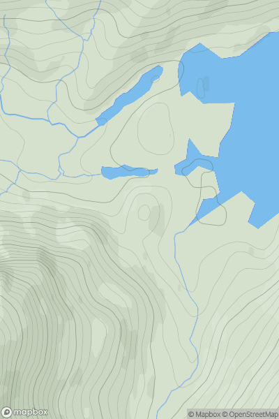 Thumbnail image for Cnoc Shiomain showing contour plot for surrounding peak
