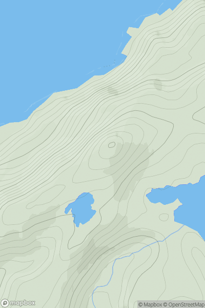 Thumbnail image for Cruach an Fhearainn Duibh showing contour plot for surrounding peak