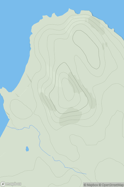 Thumbnail image for Beinn an Achaidh Mhoir showing contour plot for surrounding peak