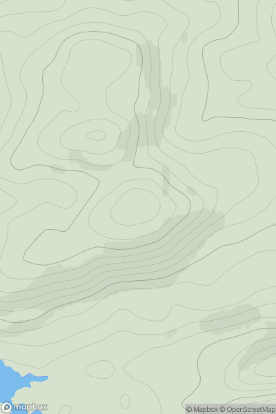 Thumbnail image for Beinn nan Sparra South Top showing contour plot for surrounding peak