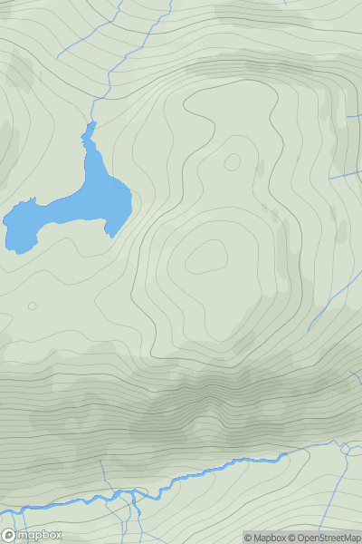 Thumbnail image for Beinn a' Mheadhain East Top showing contour plot for surrounding peak