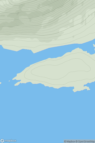 Thumbnail image for Creag Lundie South Top showing contour plot for surrounding peak