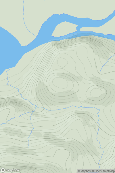Thumbnail image for Creag a' Chaisil showing contour plot for surrounding peak