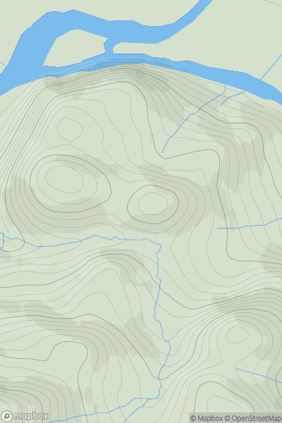 Thumbnail image for Creag a' Chaisil East Top showing contour plot for surrounding peak