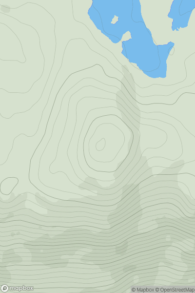 Thumbnail image for Beinn Conchra West Top showing contour plot for surrounding peak