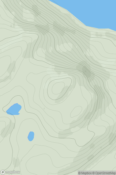 Thumbnail image for Creag a' Chaoruinn showing contour plot for surrounding peak