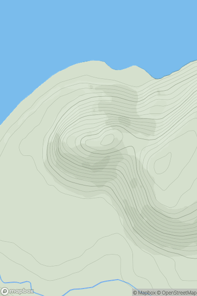 Thumbnail image for Creag Mhaol West Top showing contour plot for surrounding peak