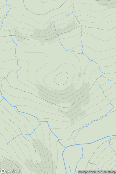 Thumbnail image for Carn Poul-an-tarie showing contour plot for surrounding peak