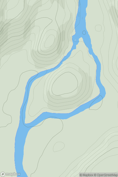 Thumbnail image for Eilean Aigas showing contour plot for surrounding peak