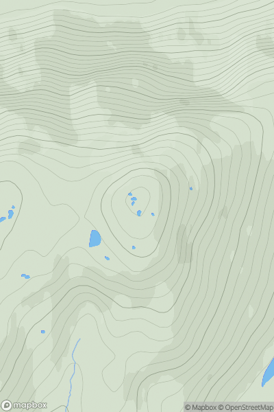 Thumbnail image for Seana Mheallan East Top showing contour plot for surrounding peak