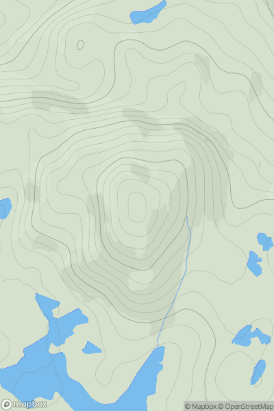 Thumbnail image for Meall Airigh Mhic Criadh showing contour plot for surrounding peak