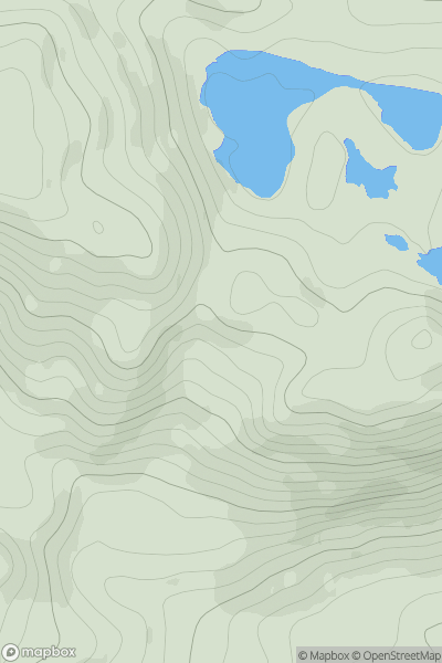 Thumbnail image for Creag Ruadh West Top showing contour plot for surrounding peak