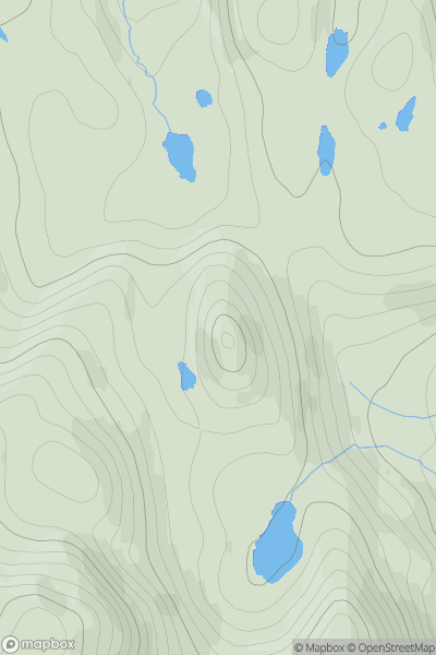 Thumbnail image for Meall an Doirein NE Top showing contour plot for surrounding peak