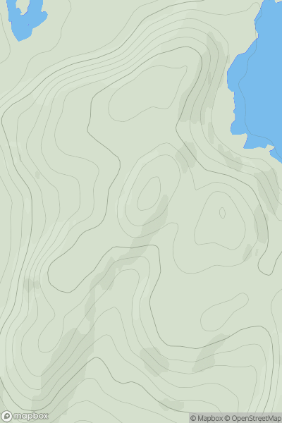 Thumbnail image for Meall Deise NW Top showing contour plot for surrounding peak