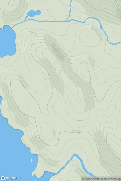 Thumbnail image for Druim Obair-latha showing contour plot for surrounding peak