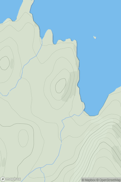Thumbnail image for Cnoc Arrisa showing contour plot for surrounding peak