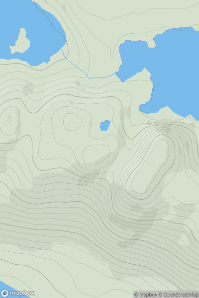 Thumbnail image for Stob Loch an Eich Dhuibh West Top showing contour plot for surrounding peak